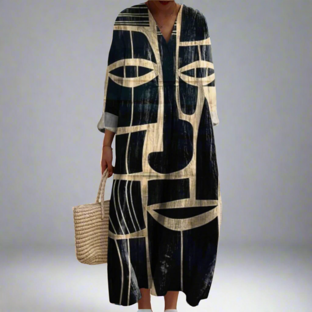 Lorna | Vestido Midi Artístico Inspirado em Tribal