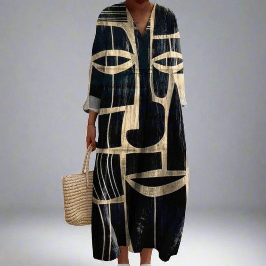Lorna | Vestido Midi Artístico Inspirado em Tribal