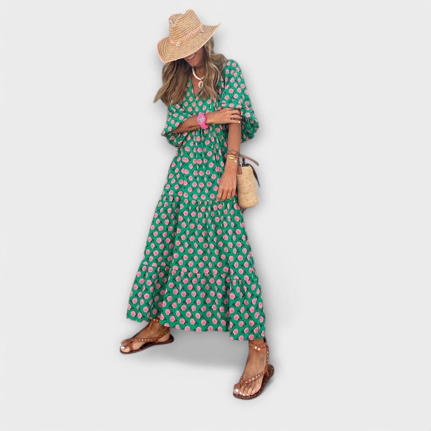Elegante Vestido Maxi Geométrico