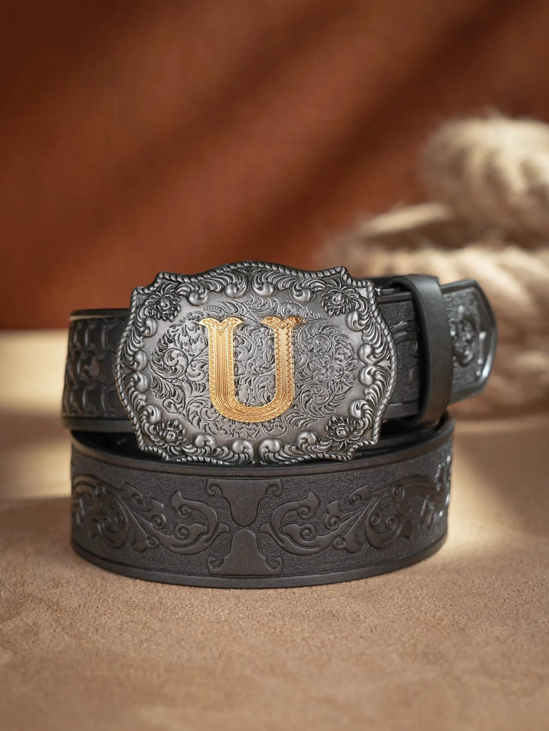 Cinto de couro Honor Lasso com inicial personalizado