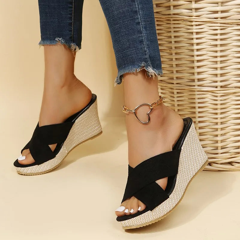 Jewel - Sandálias de Salto Wedge Chic