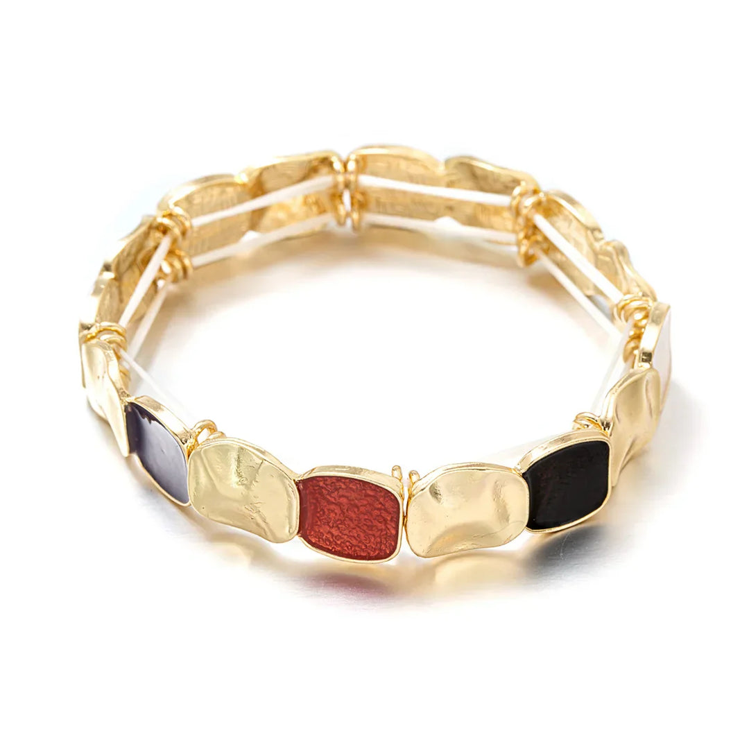 Pulseira Elástica de Esmalte Geométrica Boêmia