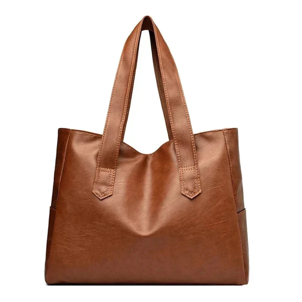 Susan - Bolsa de Ombro de Couro Luxuosa Minimalista
