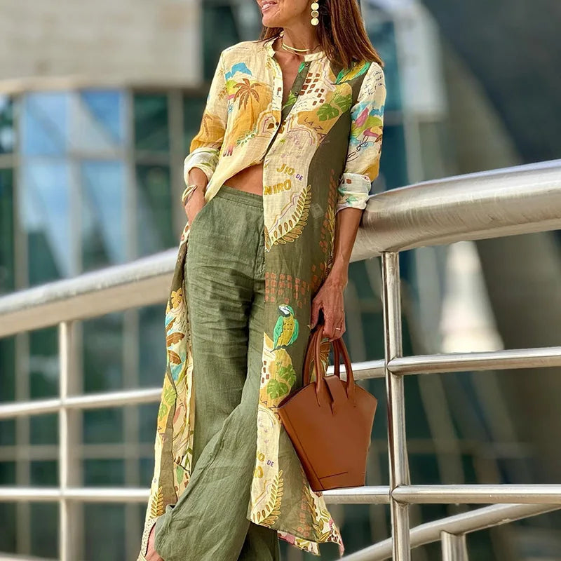 Gabija - Elegante Conjunto de Verão em Linho