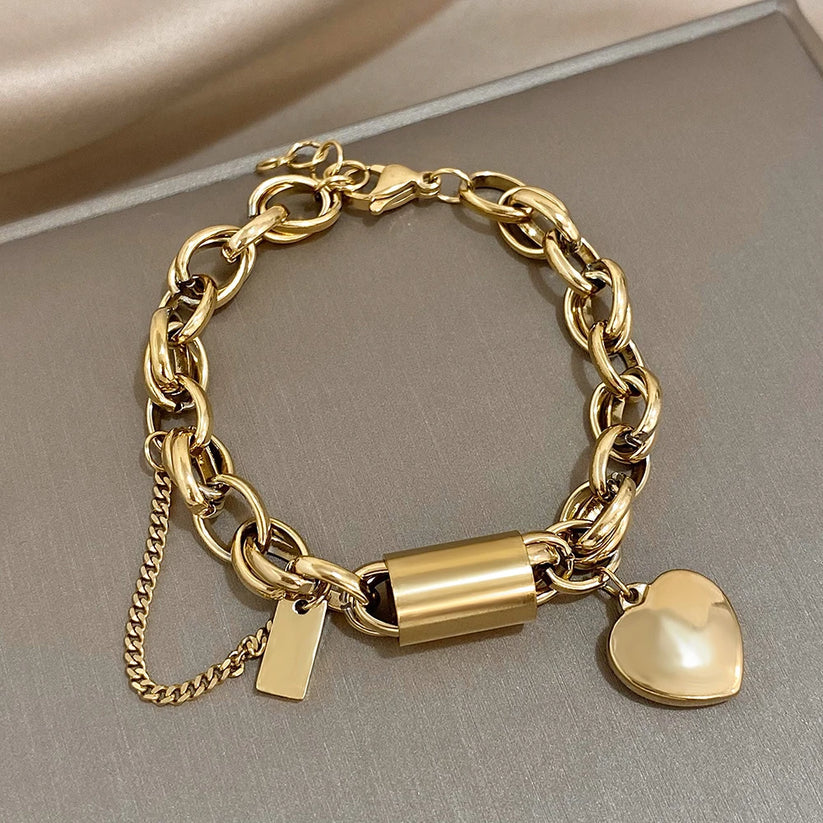 Pulseira Chunky Dourada Elegante