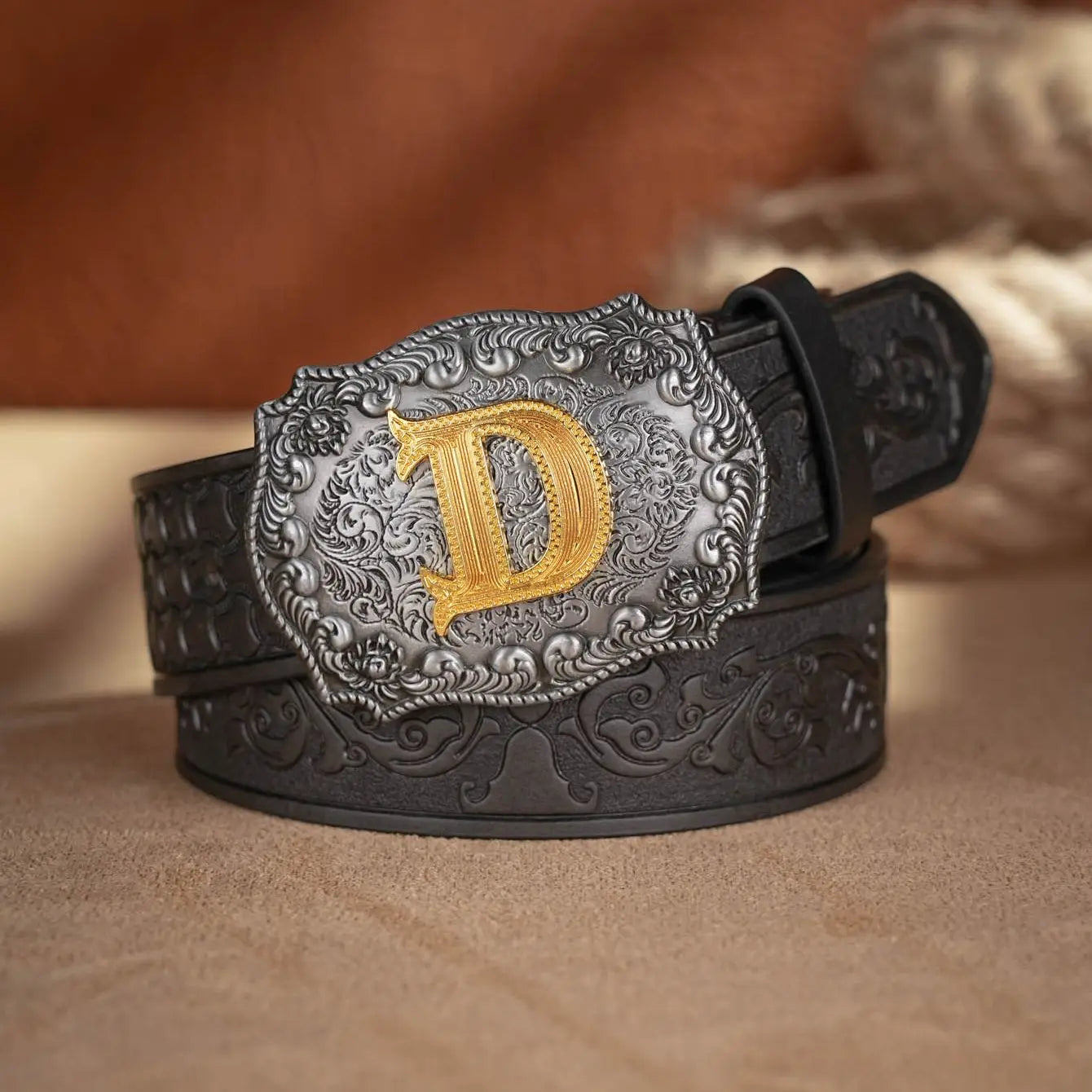 Cinto de couro Honor Lasso com inicial personalizado