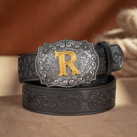 Cinto de couro Honor Lasso com inicial personalizado