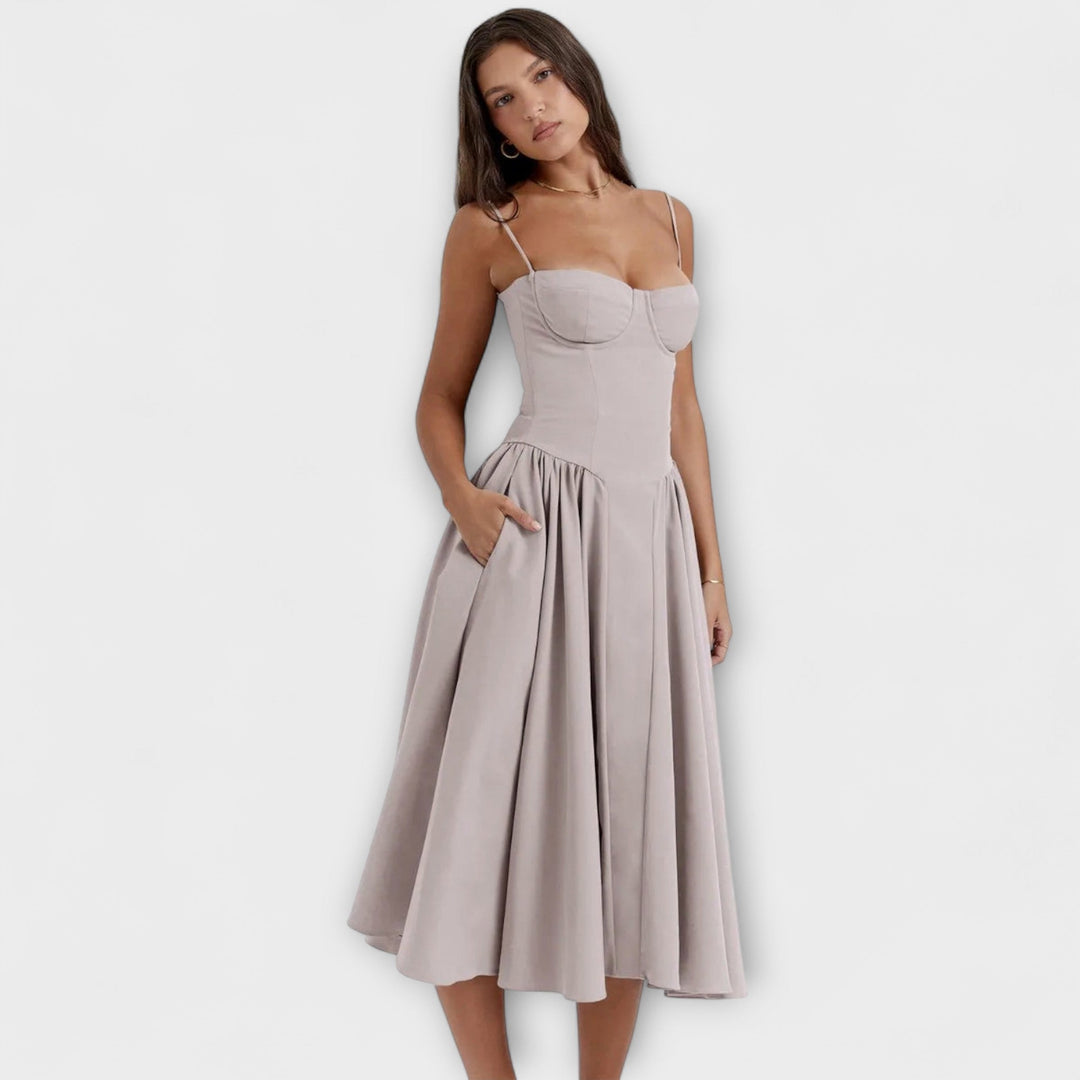 Rosalie - Vestido de Corset Sem Mangas Refinado