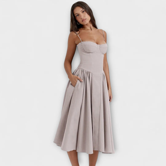 Rosalie - Vestido de Corset Sem Mangas Refinado