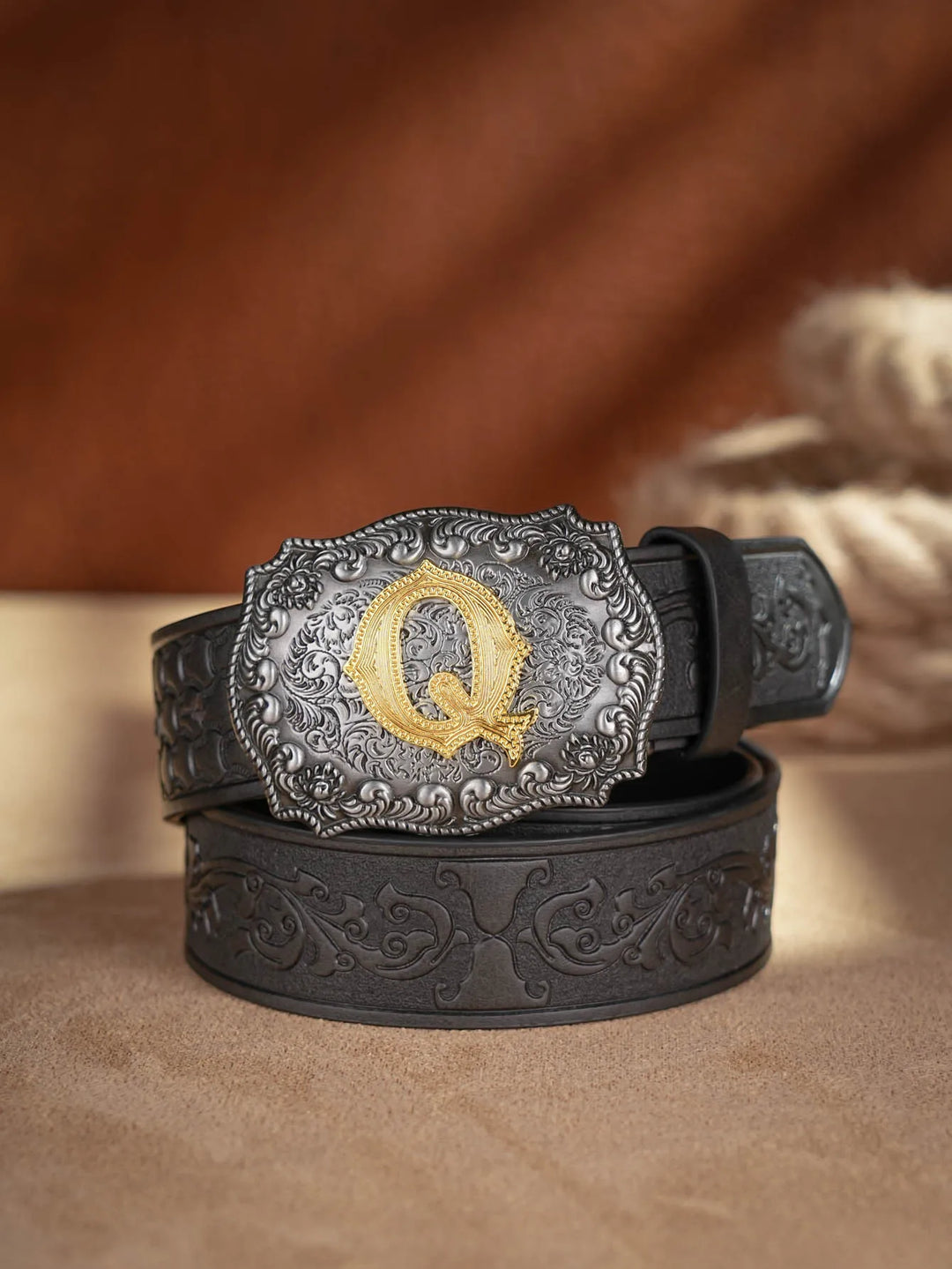 Cinto de couro Honor Lasso com inicial personalizado