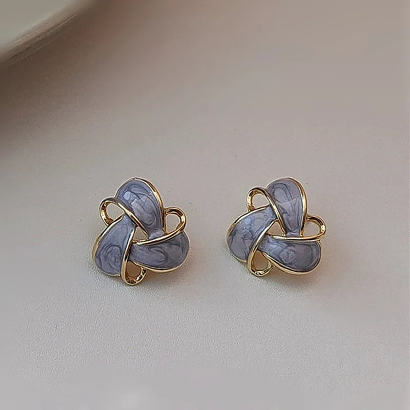 Brincos de Estudo Oco de Esmalte Roxo Vintage
