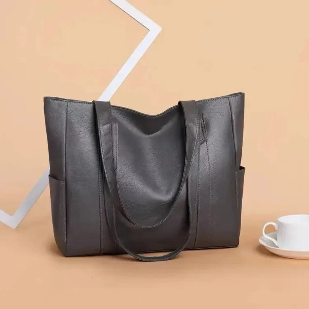 Susan - Bolsa de Ombro de Couro Luxuosa Minimalista
