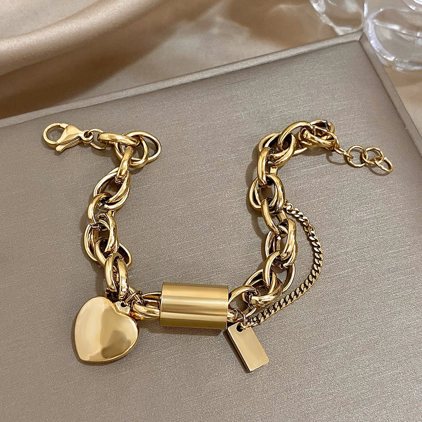 Pulseira Chunky Dourada Elegante