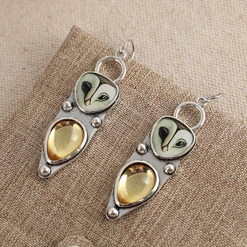 Brincos de Gota Coruja Boho