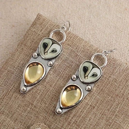 Brincos de Gota Coruja Boho