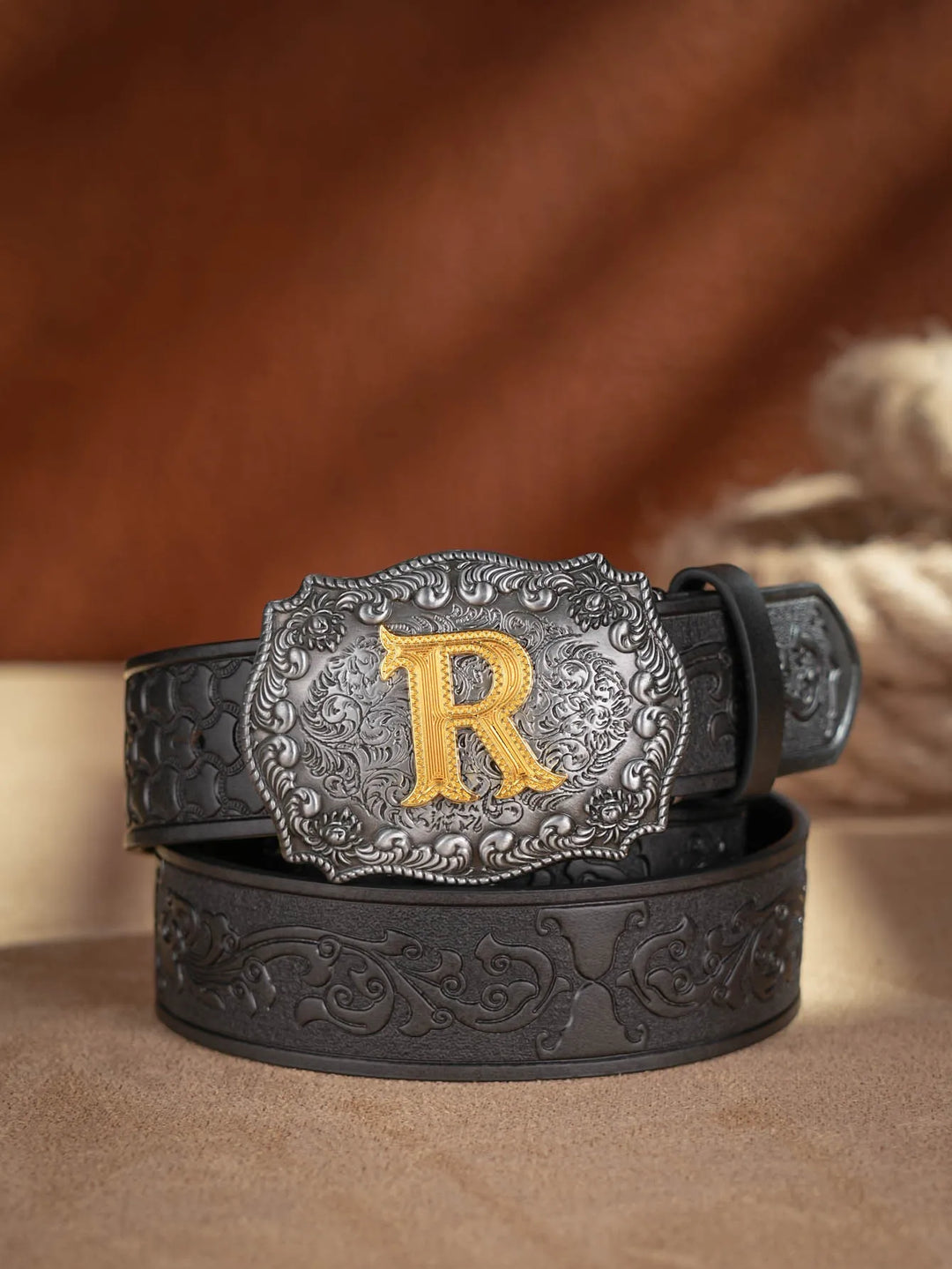 Cinto de couro Honor Lasso com inicial personalizado