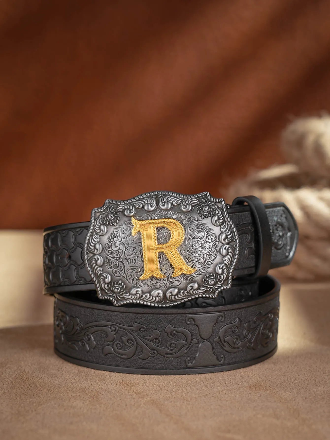 Cinto de couro Honor Lasso com inicial personalizado