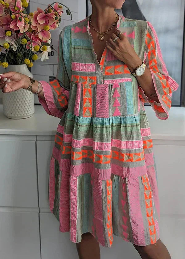 Ava - Vestido de Verão de Cânhamo com Decote em V Chic