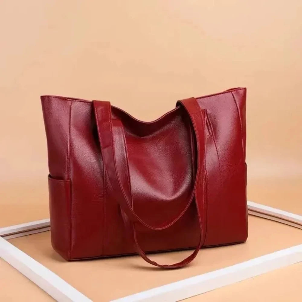 Susan - Bolsa de Ombro de Couro Luxuosa Minimalista