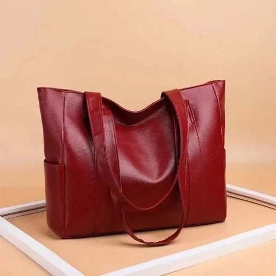 Susan - Bolsa de Ombro de Couro Luxuosa Minimalista