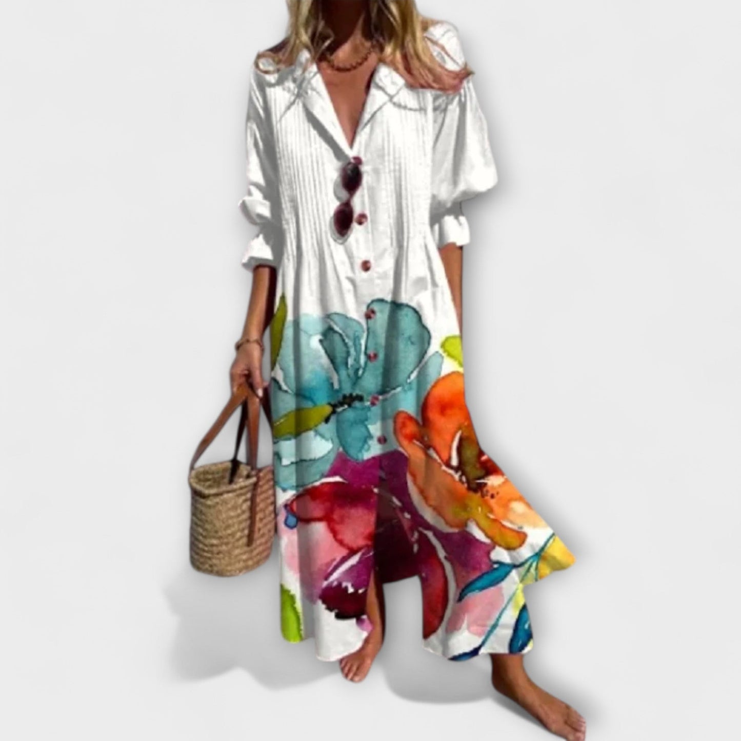 Lila - Vestido Max com Estilo e Cobertura de Barriga
