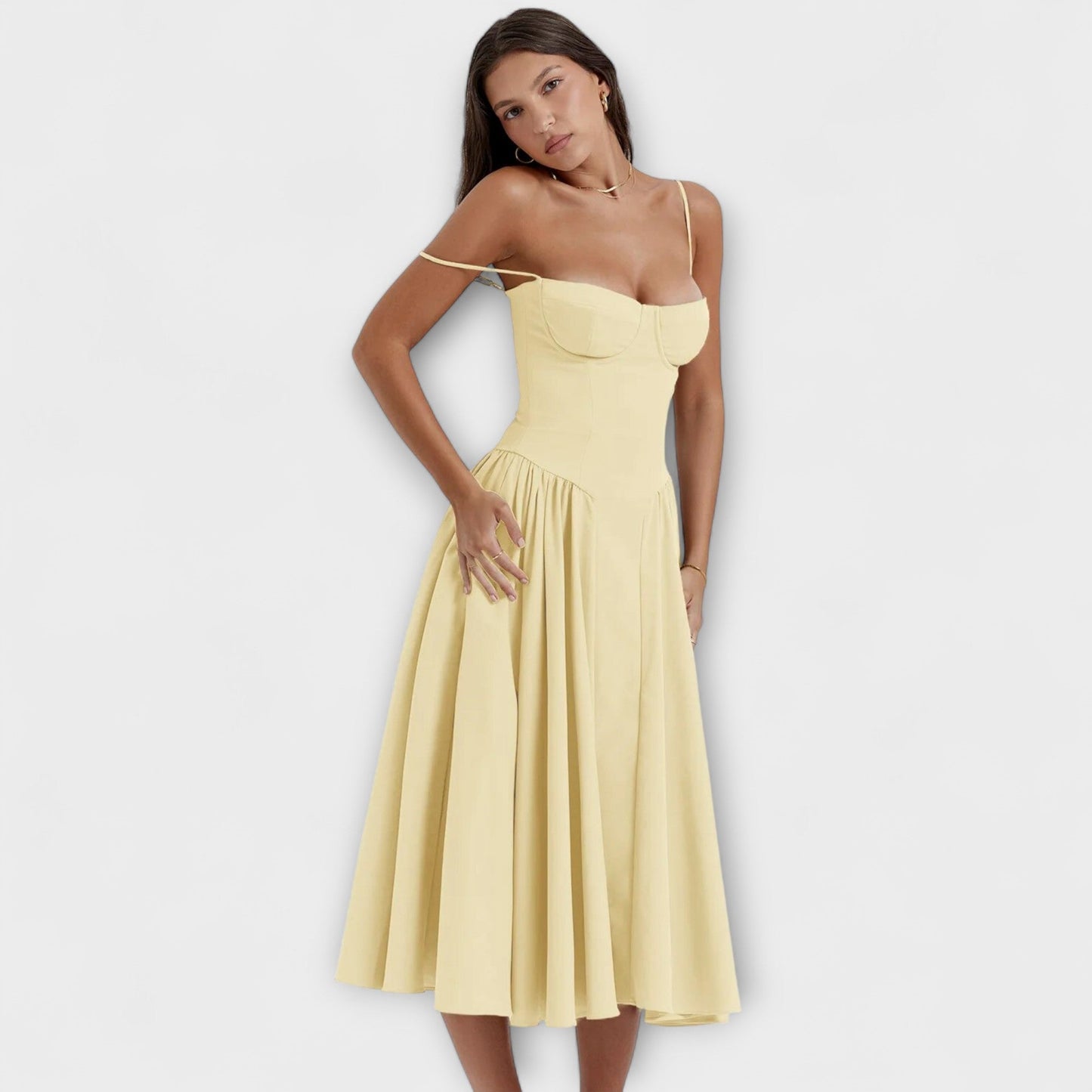 Rosalie - Vestido de Corset Sem Mangas Refinado