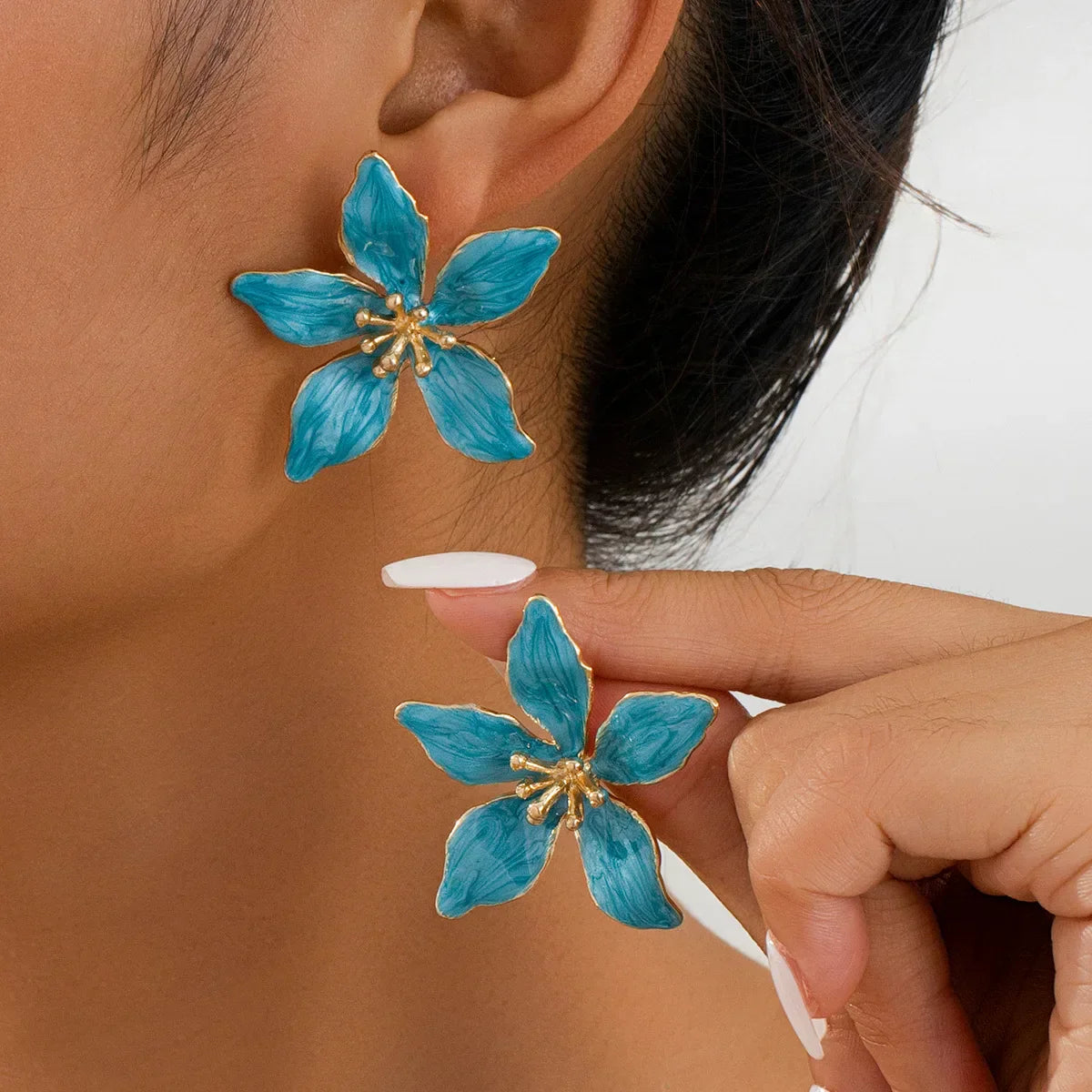 Brinco de Estrela de Flores de Esmalte Bold para o Verão