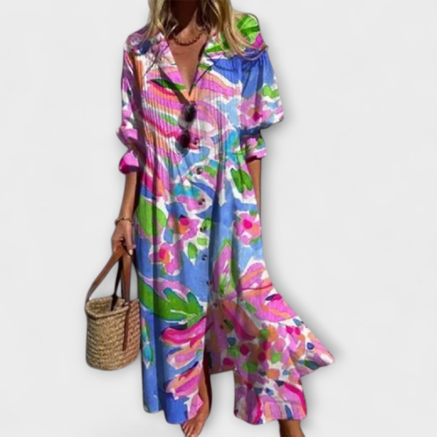 Lila - Vestido Max com Estilo e Cobertura de Barriga
