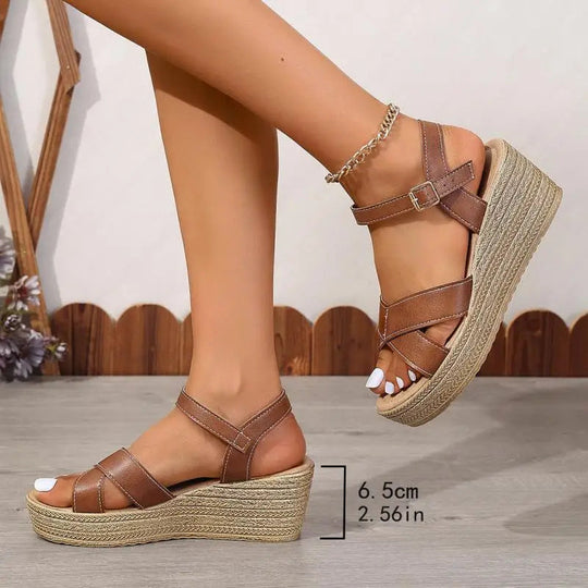 Daphnie™ - Sandálias Elegantes de Salto Anabela
