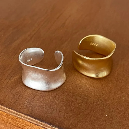 Anel Largura Ajustável Vintage em Ouro e Prata