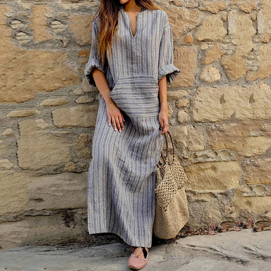 Yvonne - Vestido Maxi Listrado