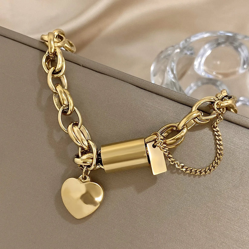 Pulseira Chunky Dourada Elegante