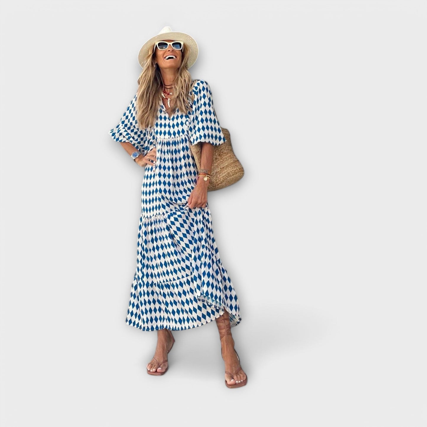 Elegante Vestido Maxi Geométrico