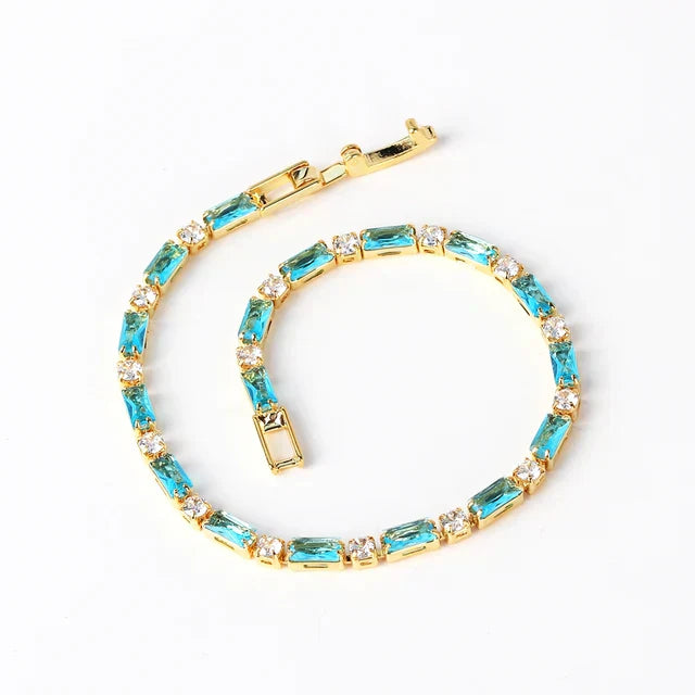 Pulseira Elegante de Turquesa Natural e Ouro