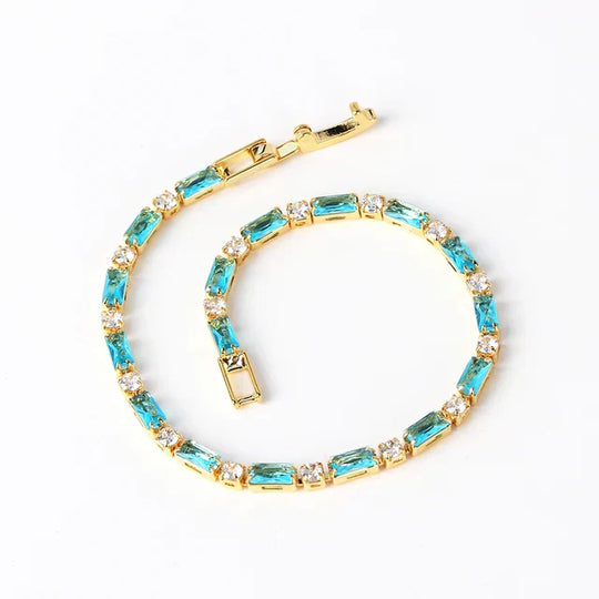 Pulseira Elegante de Turquesa Natural e Ouro