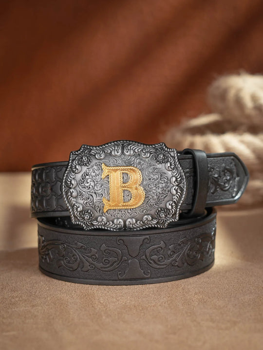 Cinto de couro Honor Lasso com inicial personalizado