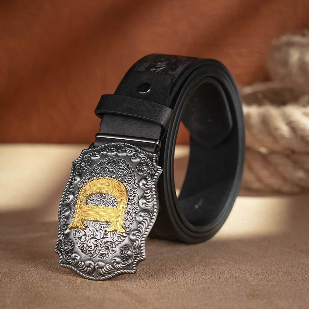 Cinto de couro Honor Lasso com inicial personalizado