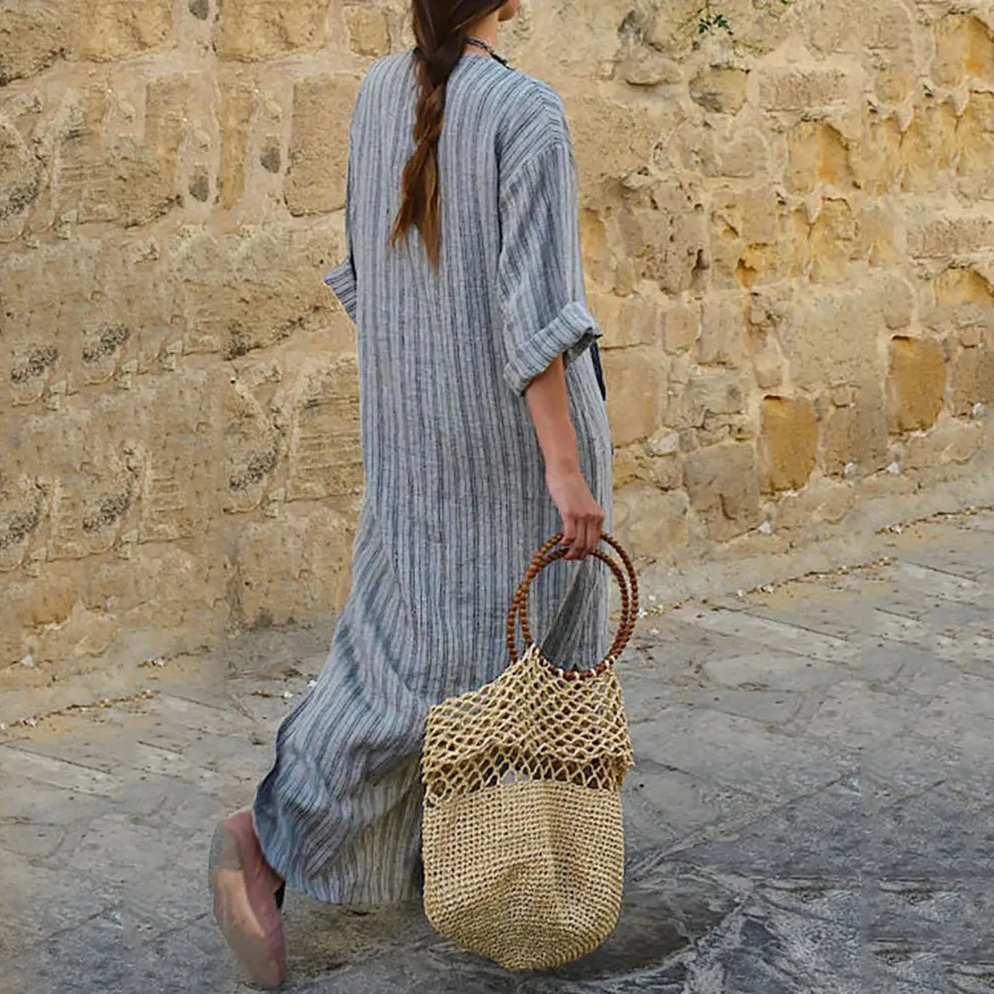 Yvonne - Vestido Maxi Listrado