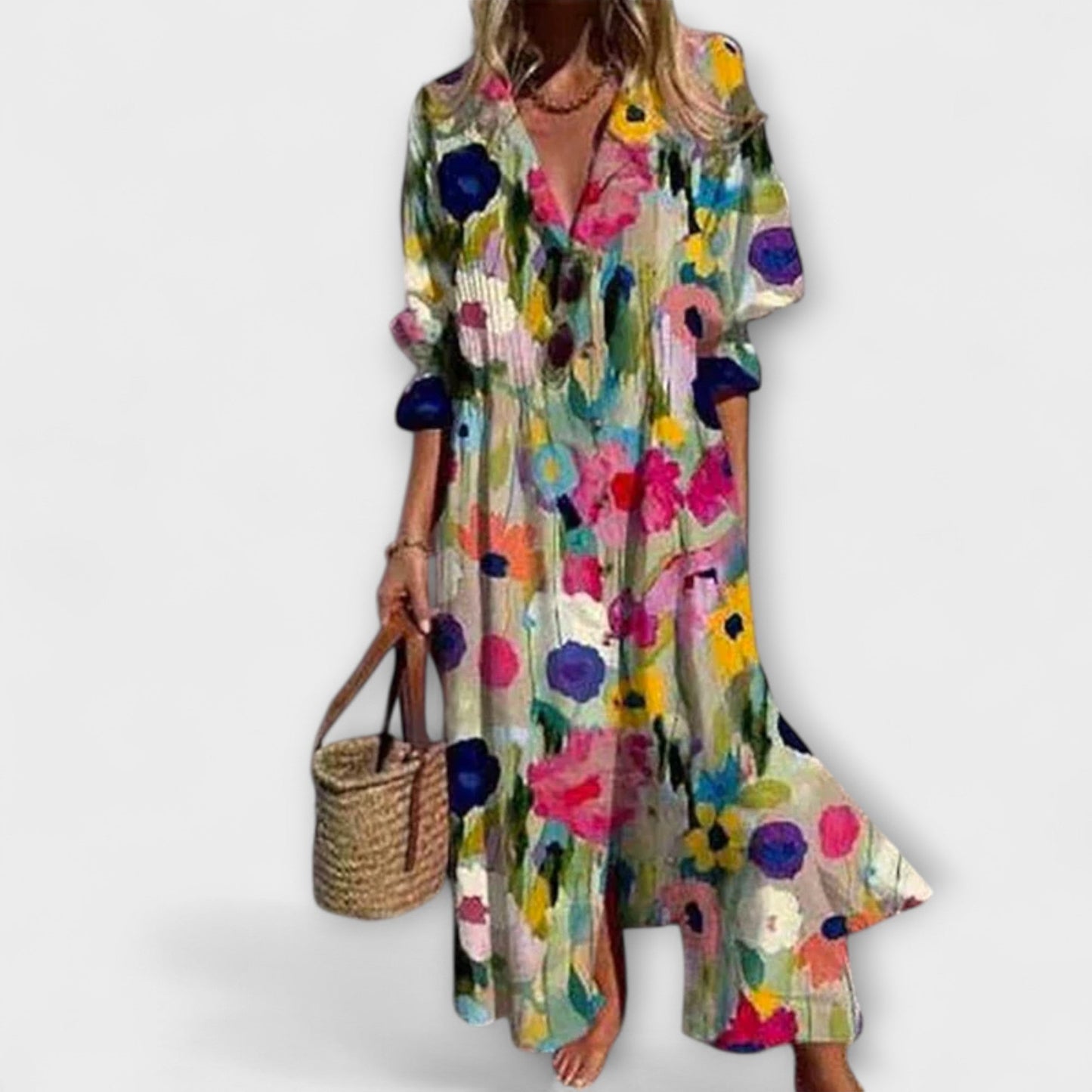 Lila - Vestido Max com Estilo e Cobertura para a Barriga
