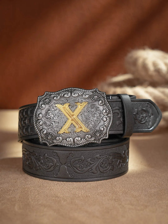 Cinto de couro Honor Lasso com inicial personalizado