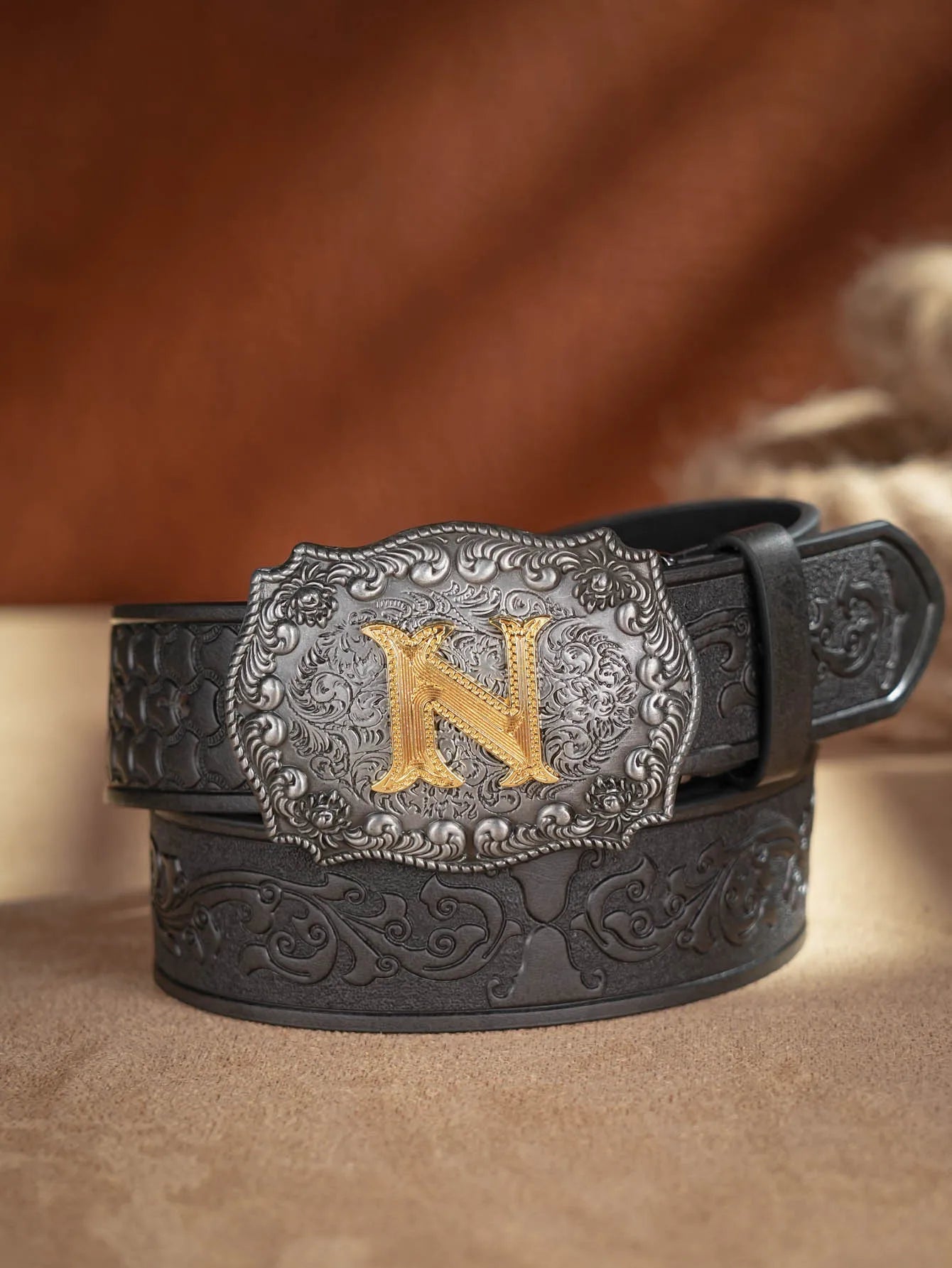 Cinto de couro Honor Lasso com inicial personalizado
