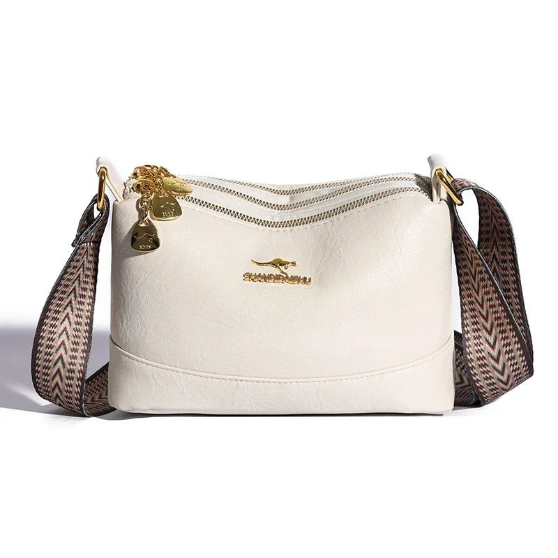 Bolsa de ombro em couro refinado Amanda