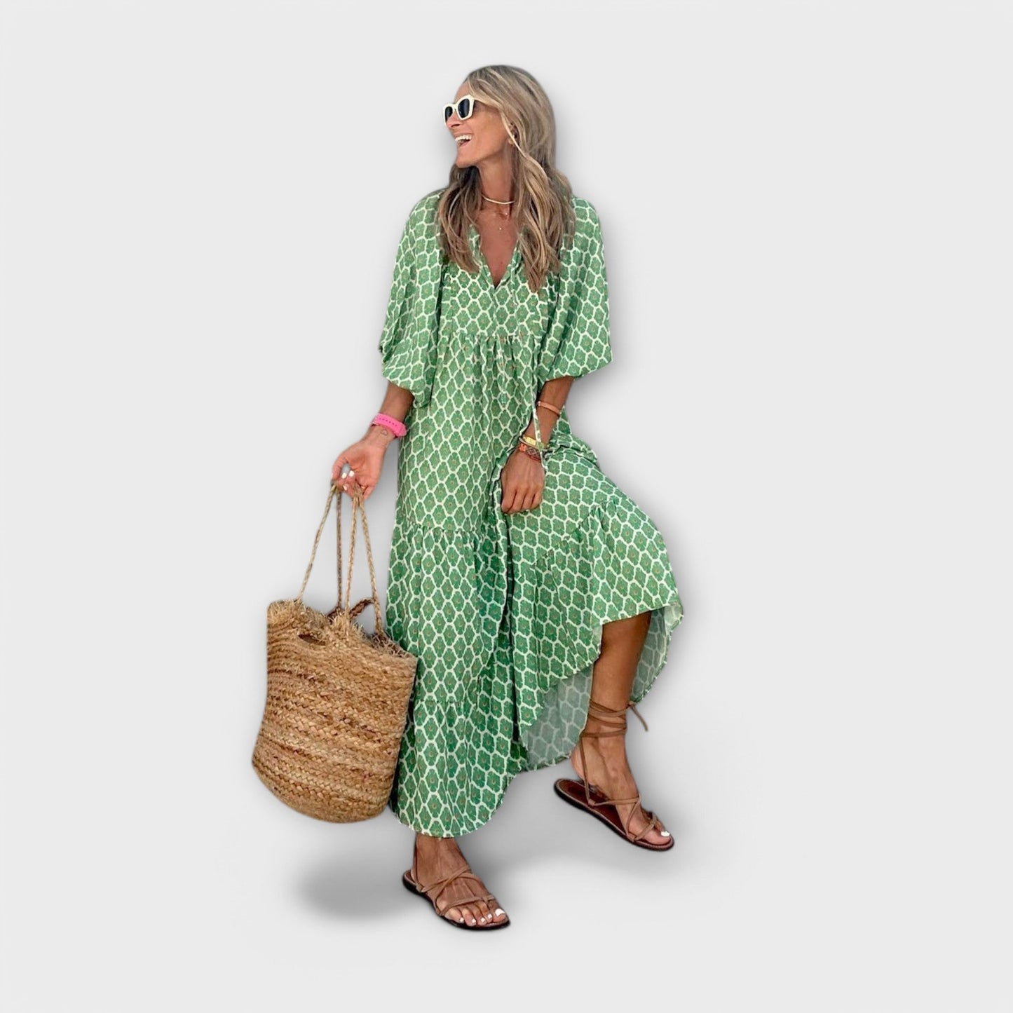 Elegante Vestido Maxi Geométrico