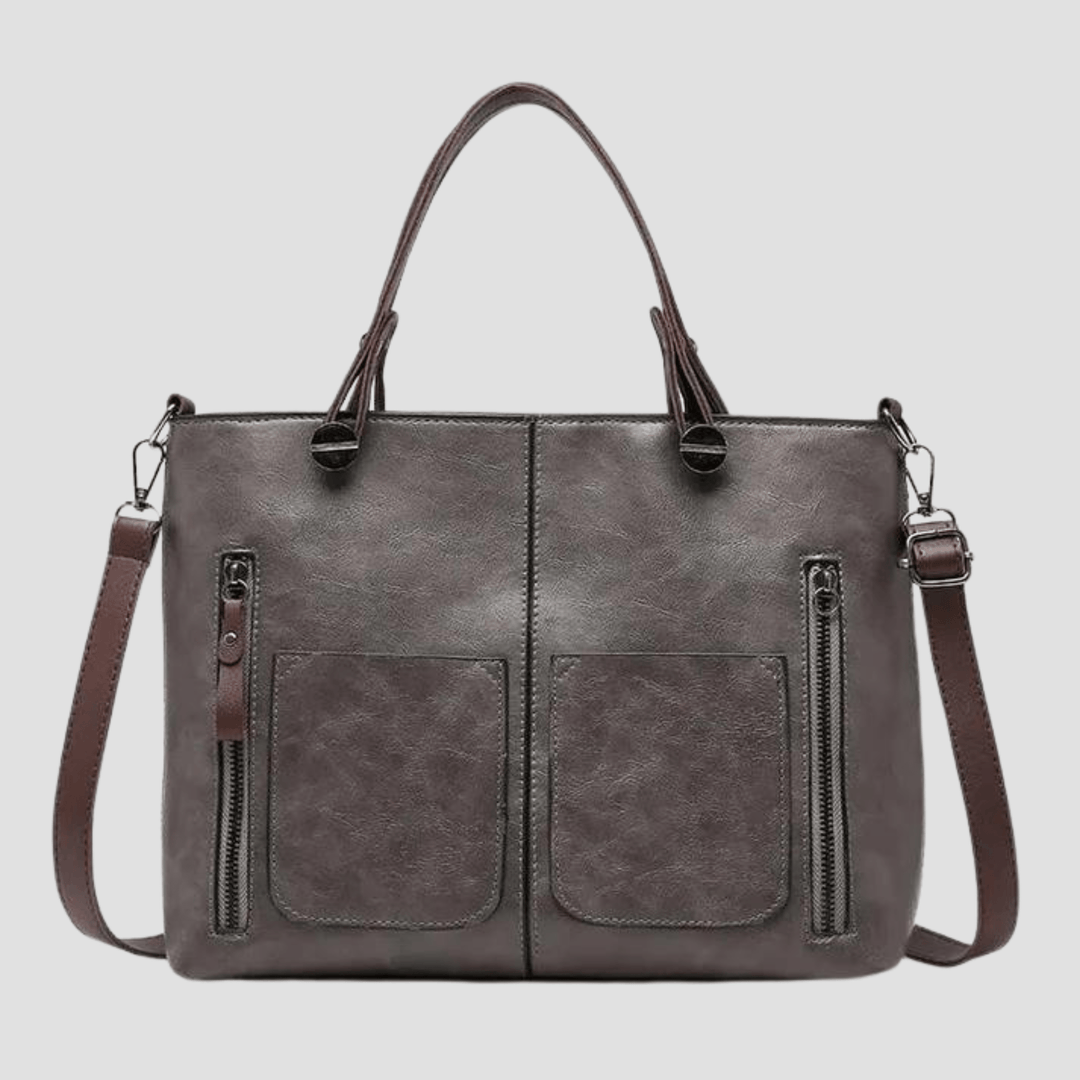 Bolsa de ombro de couro vintage elegante