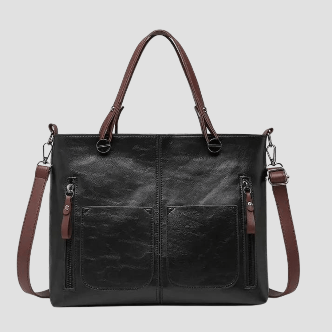 Bolsa de ombro de couro vintage elegante