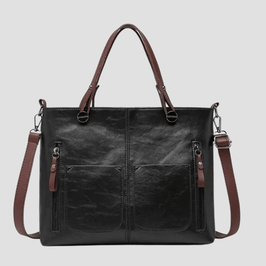 Bolsa de ombro de couro vintage elegante