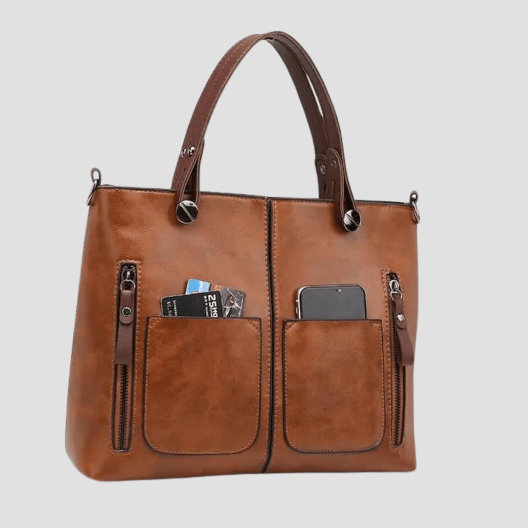Bolsa de ombro de couro vintage elegante