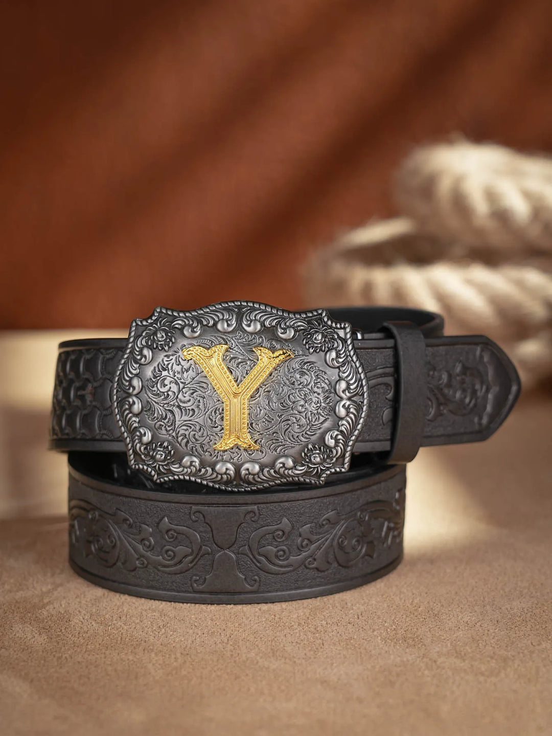 Cinto de couro Honor Lasso com inicial personalizado