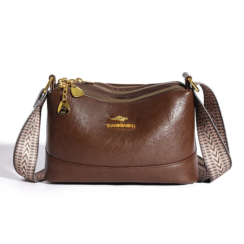 Bolsa de ombro em couro refinado Amanda