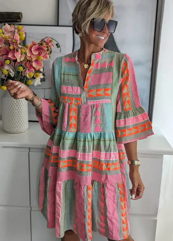 Ava - Vestido de Verão de Cânhamo com Decote em V Chic